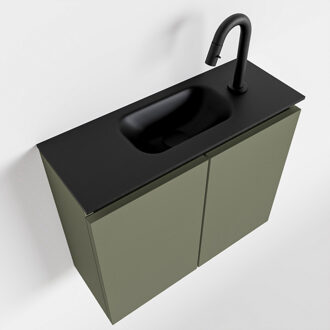 Mondiaz TURE 60cm toiletmeubel army. EDEN wastafel urban midden 1 kraangat