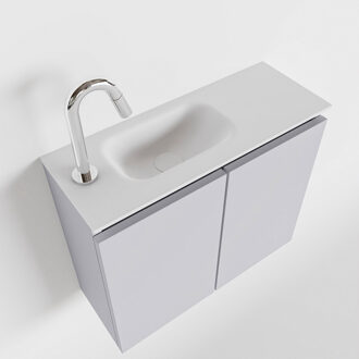 Mondiaz TURE 60cm toiletmeubel cale. EDEN wastafel talc links 1 kraangat