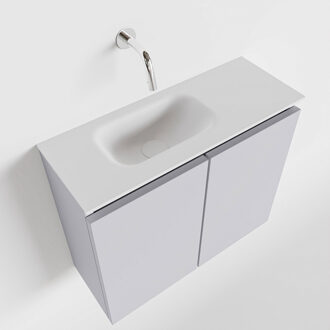 Mondiaz TURE 60cm toiletmeubel cale. EDEN wastafel talc links geen kraangat
