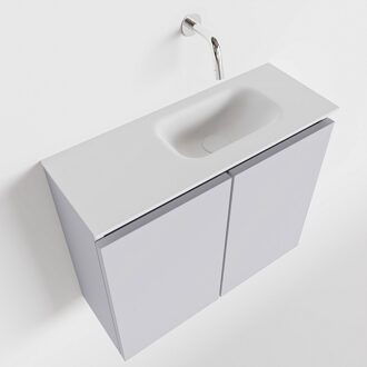 Mondiaz TURE 60cm toiletmeubel cale. EDEN wastafel talc rechts geen kraangat