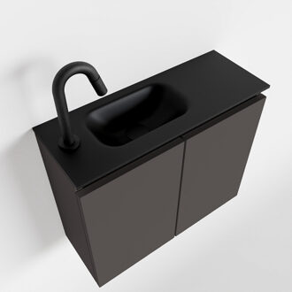 Mondiaz TURE 60cm toiletmeubel dark grey. EDEN wastafel urban links 1 kraangat