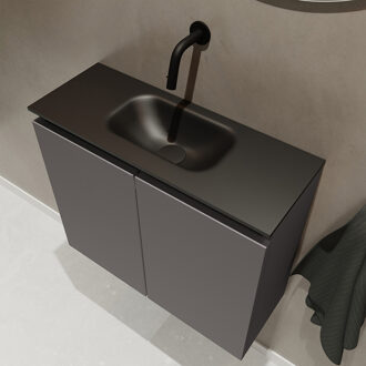 Mondiaz TURE 60cm toiletmeubel dark grey. EDEN wastafel urban midden geen kraangat