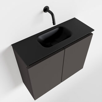 Mondiaz TURE 60cm toiletmeubel dark grey. EDEN wastafel urban midden geen kraangat