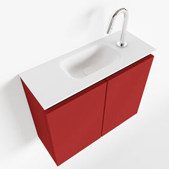 Mondiaz TURE 60cm toiletmeubel fire. EDEN wastafel talc midden 1 kraangat