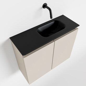 Mondiaz TURE 60cm toiletmeubel linen. EDEN wastafel urban rechts geen kraangat