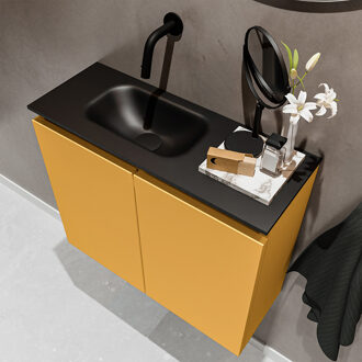 Mondiaz TURE 60cm toiletmeubel ocher. EDEN wastafel urban links geen kraangat