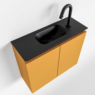 Mondiaz TURE 60cm toiletmeubel ocher. EDEN wastafel urban midden 1 kraangat