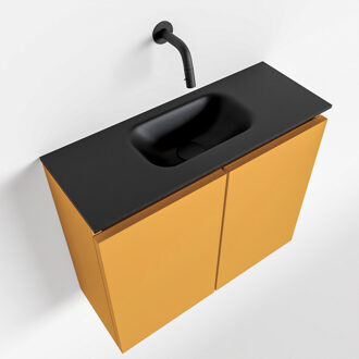 Mondiaz TURE 60cm toiletmeubel ocher. EDEN wastafel urban midden geen kraangat