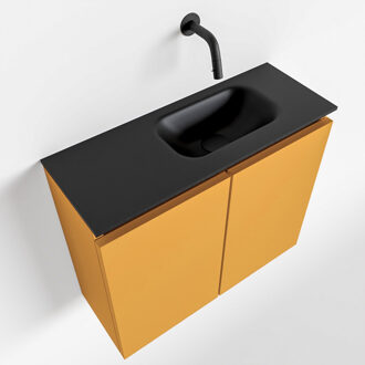 Mondiaz TURE 60cm toiletmeubel ocher. EDEN wastafel urban rechts geen kraangat