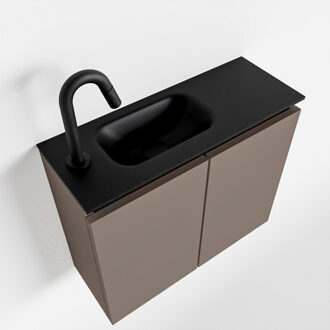 Mondiaz TURE 60cm toiletmeubel smoke. EDEN wastafel urban links 1 kraangat