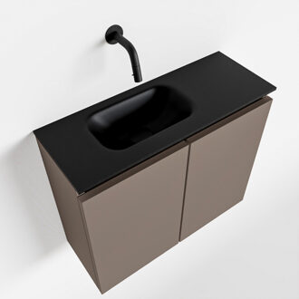 Mondiaz TURE 60cm toiletmeubel smoke. EDEN wastafel urban links geen kraangat
