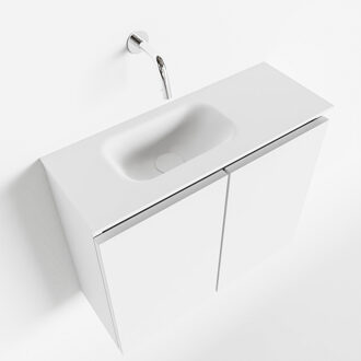 Mondiaz TURE 60cm toiletmeubel talc. EDEN wastafel talc links geen kraangat