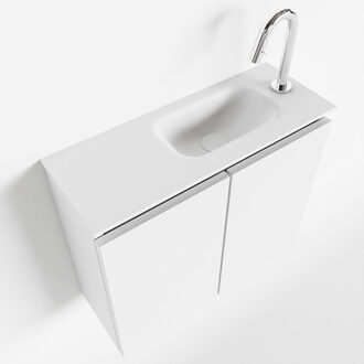 Mondiaz TURE 60cm toiletmeubel talc. EDEN wastafel talc rechts 1 kraangat