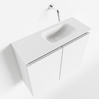 Mondiaz TURE 60cm toiletmeubel talc. EDEN wastafel talc rechts geen kraangat