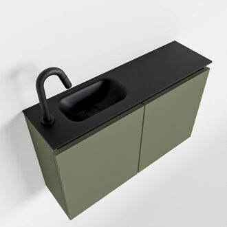 Mondiaz TURE 80cm toiletmeubel army. EDEN wastafel urban links 1 kraangat