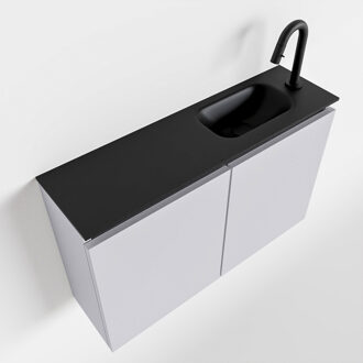 Mondiaz TURE 80cm toiletmeubel cale. EDEN wastafel urban rechts 1 kraangat