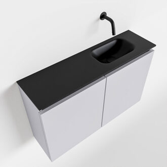 Mondiaz TURE 80cm toiletmeubel cale. EDEN wastafel urban rechts geen kraangat