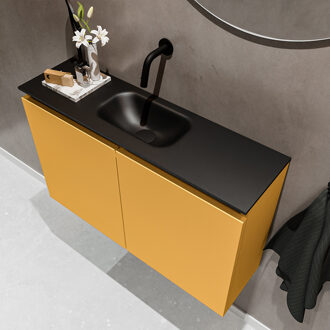 Mondiaz TURE 80cm toiletmeubel ocher. EDEN wastafel urban midden geen kraangat