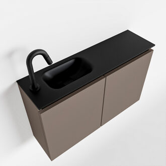 Mondiaz TURE 80cm toiletmeubel smoke. EDEN wastafel urban links 1 kraangat