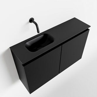 Mondiaz TURE 80cm toiletmeubel urban. EDEN wastafel urban links geen kraangat