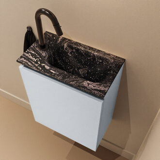 Mondiaz Ture DLux toiletmeubel 40cm clay met wastafel lava rechts met kraangat