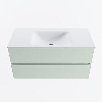 Mondiaz VICA 100cm badmeubel onderkast Greey 2 lades. Wastafel CLOUD midden 1 kraangat, kleur Talc.