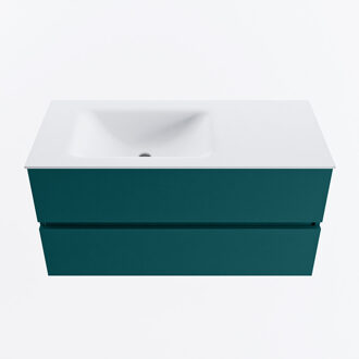 Mondiaz VICA 100cm badmeubel onderkast Smag 2 lades. Wastafel CLOUD links 1 kraangat, kleur Talc.