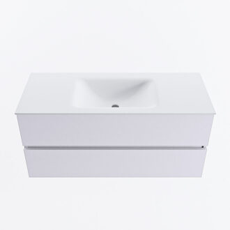 Mondiaz VICA 110cm badmeubel onderkast Cale 2 lades. Wastafel CLOUD midden 1 kraangat, kleur Talc.