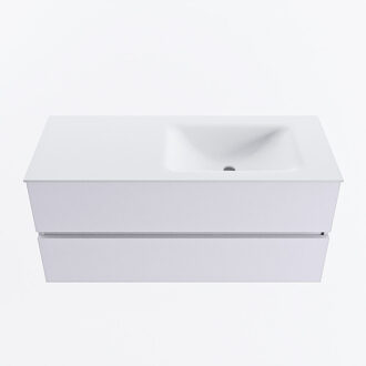 Mondiaz VICA 110cm badmeubel onderkast Cale 2 lades. Wastafel CLOUD rechts 1 kraangat, kleur Talc.