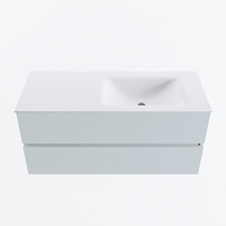 Mondiaz VICA 110cm badmeubel onderkast Clay 2 lades. Wastafel CLOUD rechts 1 kraangat, kleur Talc.