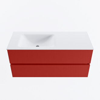 Mondiaz VICA 110cm badmeubel onderkast Fire 2 lades. Wastafel CLOUD links zonder kraangat, kleur Talc.