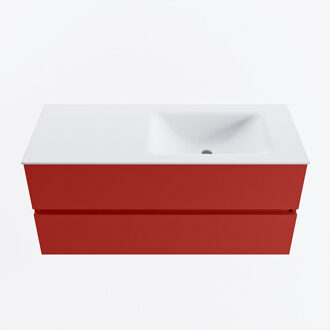 Mondiaz VICA 110cm badmeubel onderkast Fire 2 lades. Wastafel CLOUD rechts 1 kraangat, kleur Talc.