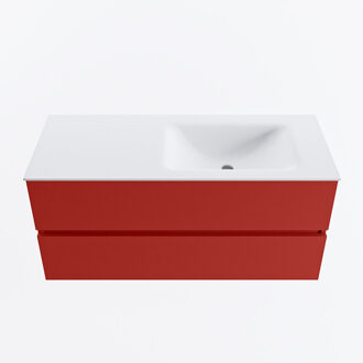 Mondiaz VICA 110cm badmeubel onderkast Fire 2 lades. Wastafel CLOUD rechts zonder kraangat, kleur Talc.