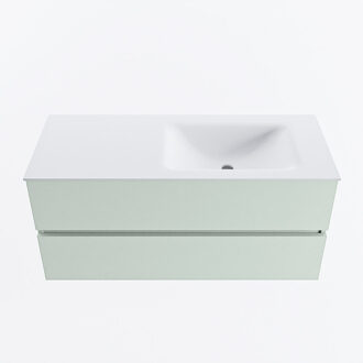 Mondiaz VICA 110cm badmeubel onderkast Greey 2 lades. Wastafel CLOUD rechts 1 kraangat, kleur Talc.