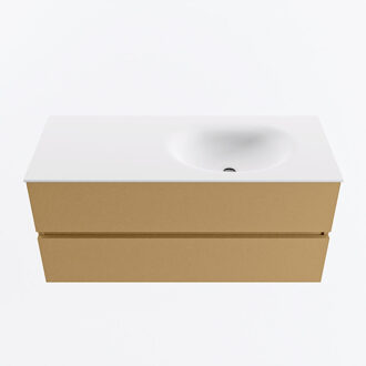 Mondiaz VICA 110cm badmeubel onderkast Oro 2 lades. Wastafel MOON rechts 1 kraangat, kleur Talc.