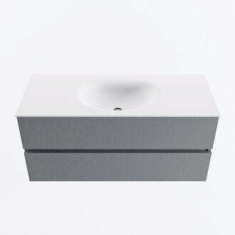 Mondiaz VICA 110cm badmeubel onderkast Plata 2 lades. Wastafel MOON midden zonder kraangat, kleur Talc.