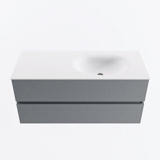 Mondiaz VICA 110cm badmeubel onderkast Plata 2 lades. Wastafel MOON rechts 1 kraangat, kleur Talc.