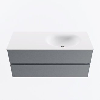 Mondiaz VICA 110cm badmeubel onderkast Plata 2 lades. Wastafel MOON rechts zonder kraangat, kleur Talc.