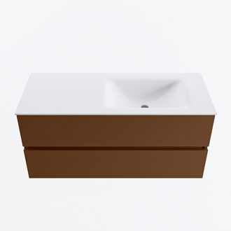 Mondiaz VICA 110cm badmeubel onderkast Rust 2 lades. Wastafel CLOUD rechts 1 kraangat, kleur Talc.