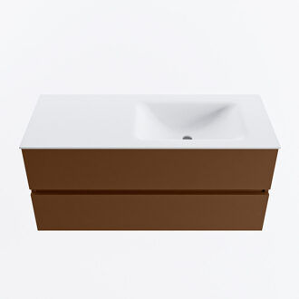 Mondiaz VICA 110cm badmeubel onderkast Rust 2 lades. Wastafel CLOUD rechts zonder kraangat, kleur Talc.