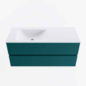 Mondiaz VICA 110cm badmeubel onderkast Smag 2 lades. Wastafel CLOUD links 1 kraangat, kleur Talc.