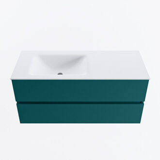 Mondiaz VICA 110cm badmeubel onderkast Smag 2 lades. Wastafel CLOUD links zonder kraangat, kleur Talc.