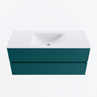 Mondiaz VICA 110cm badmeubel onderkast Smag 2 lades. Wastafel CLOUD midden 1 kraangat, kleur Talc.