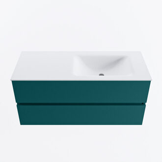 Mondiaz VICA 110cm badmeubel onderkast Smag 2 lades. Wastafel CLOUD rechts zonder kraangat, kleur Talc.