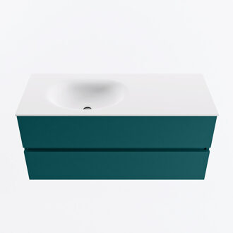 Mondiaz VICA 110cm badmeubel onderkast Smag 2 lades. Wastafel MOON links zonder kraangat, kleur Talc.