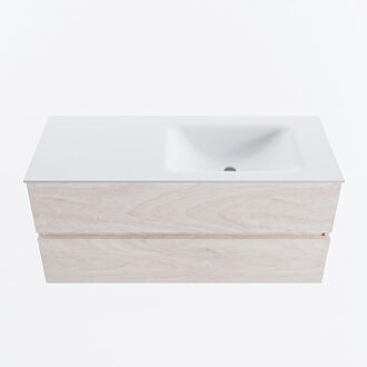 Mondiaz VICA 110cm badmeubel onderkast Underlayment 2 lades. Wastafel CLOUD rechts 1 kraangat, kleur Talc.