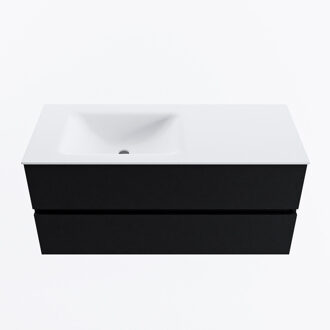 Mondiaz VICA 110cm badmeubel onderkast Urban 2 lades. Wastafel CLOUD links 1 kraangat, kleur Talc.