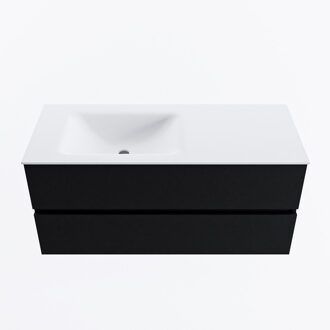 Mondiaz VICA 110cm badmeubel onderkast Urban 2 lades. Wastafel CLOUD links zonder kraangat, kleur Talc.