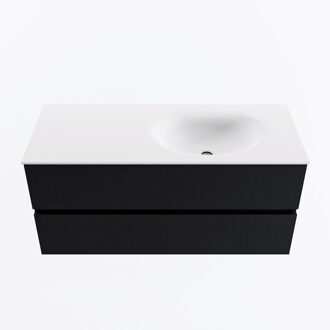 Mondiaz VICA 110cm badmeubel onderkast Urban 2 lades. Wastafel MOON rechts 1 kraangat, kleur Talc.