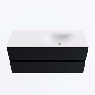 Mondiaz VICA 110cm badmeubel onderkast Urban 2 lades. Wastafel MOON rechts zonder kraangat, kleur Talc.